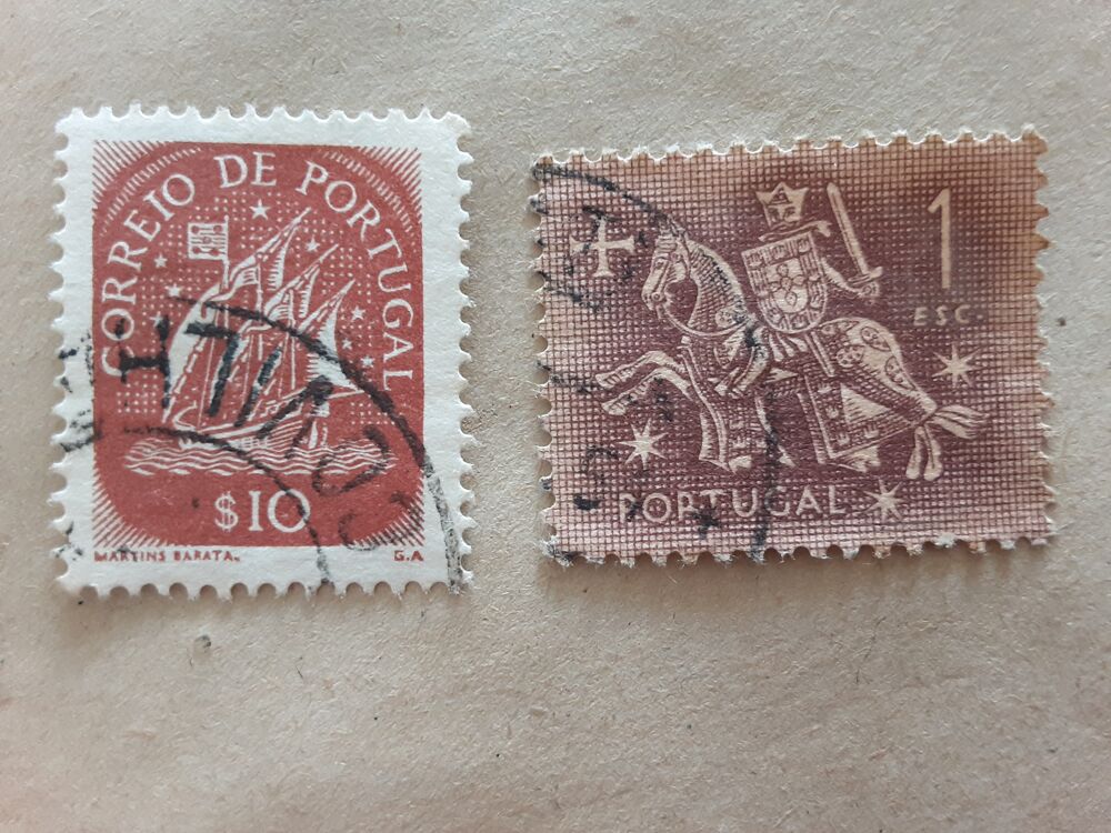 2 timbres &agrave; collection PORTUGAL oblit&eacute;r&eacute;s 