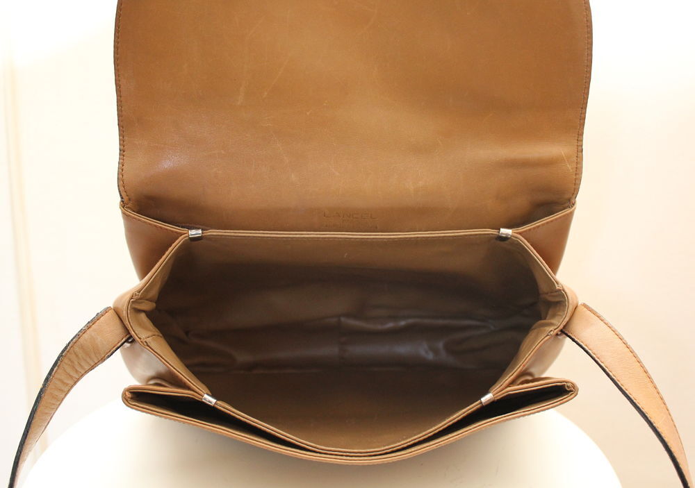 Sac cuir beige LANCEL Maroquinerie