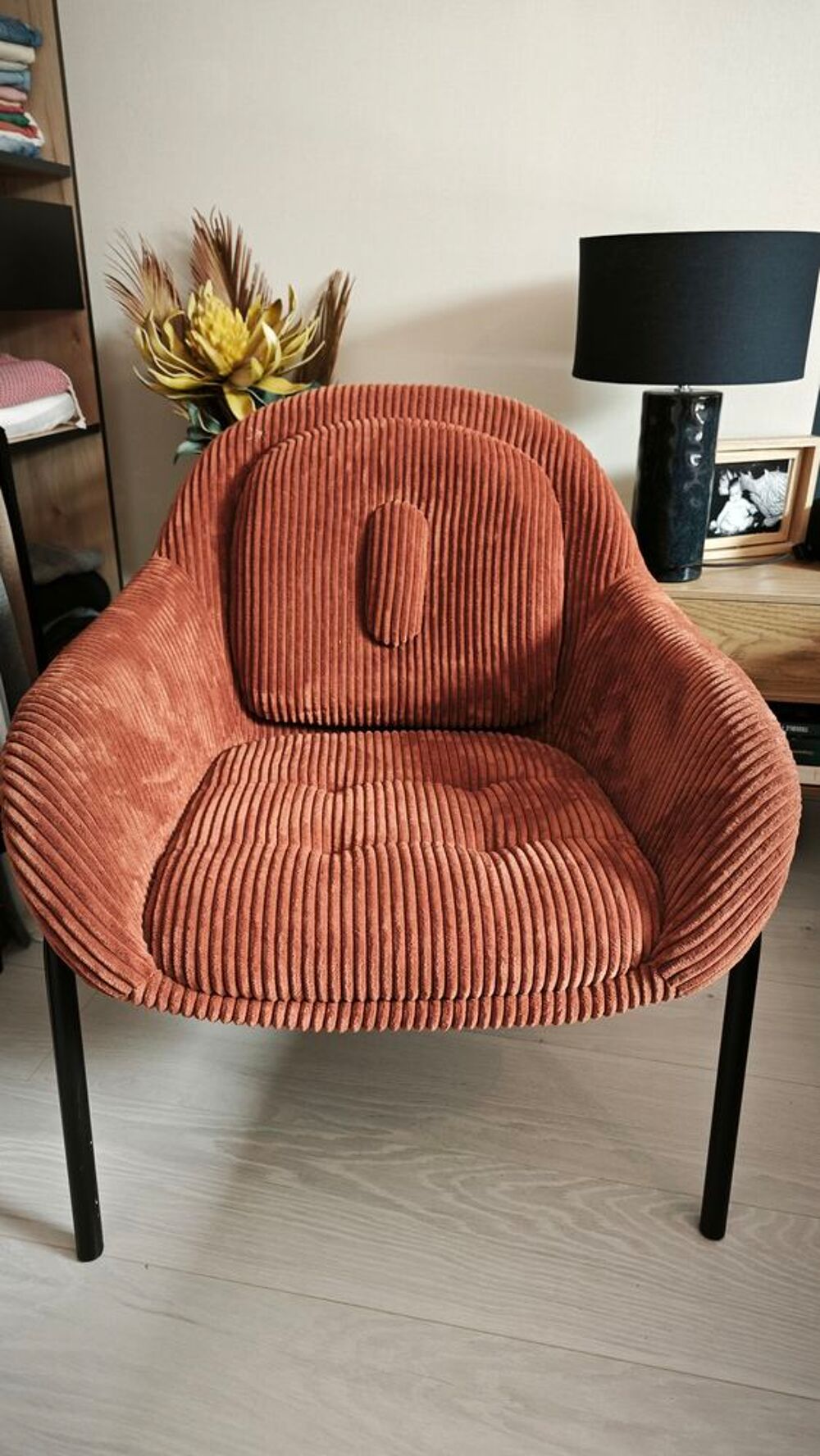 Fauteuil velours rouille Meubles