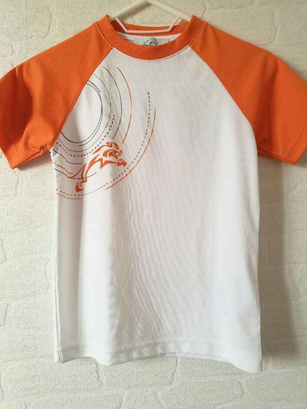 Tee-shirt manches courtes blanc et orange 5 ans Vêtements enfants
