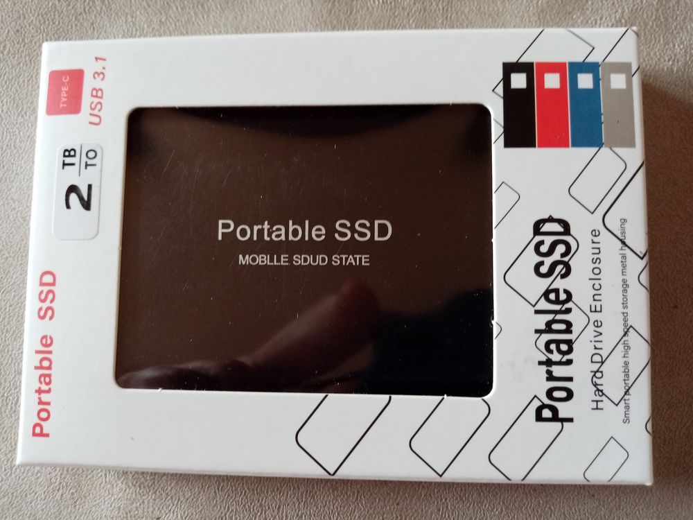 Disque dur portable SSD 2 To / 2Tb USB 3.1 Matériel informatique
