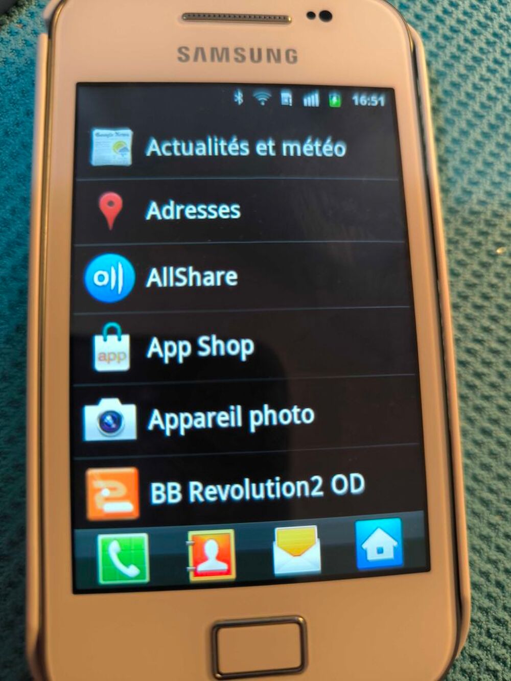 Samsung Ace GTs5839i 8,89cm sim unique Android 2.33G blanc Téléphones et tablettes