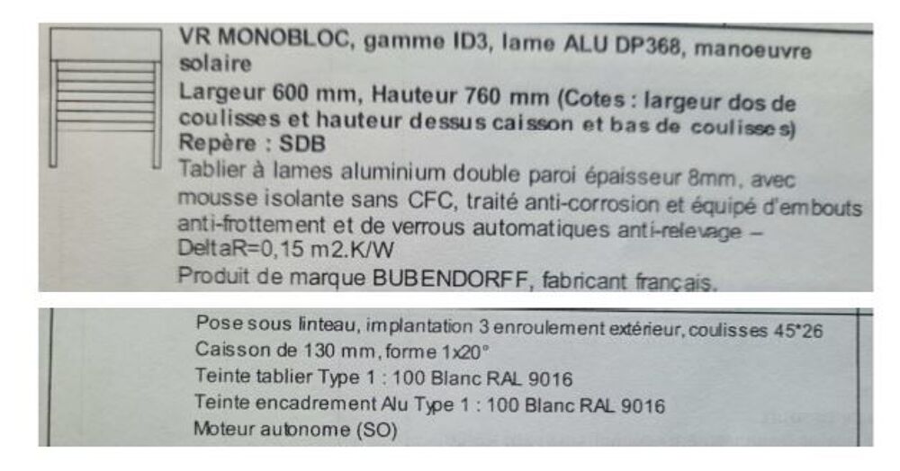 6 Volets Roulants solaires Bubendorff Alu Blanc ID3 Bricolage