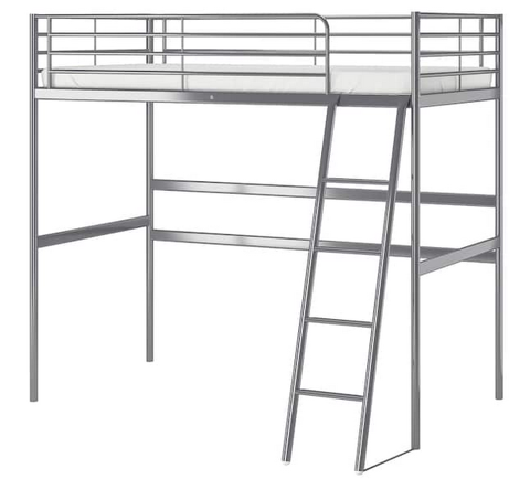 Lit mezzanine IKEA Svarta couleur argent 60 Anserville (60)