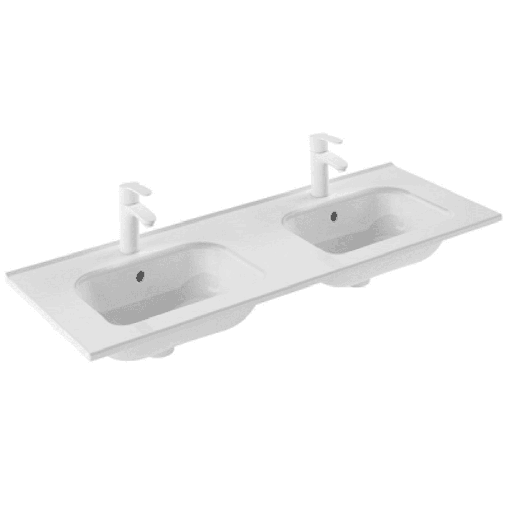 Plan vasque double c&eacute;ramique Royo 120 cm, neuf Meubles
