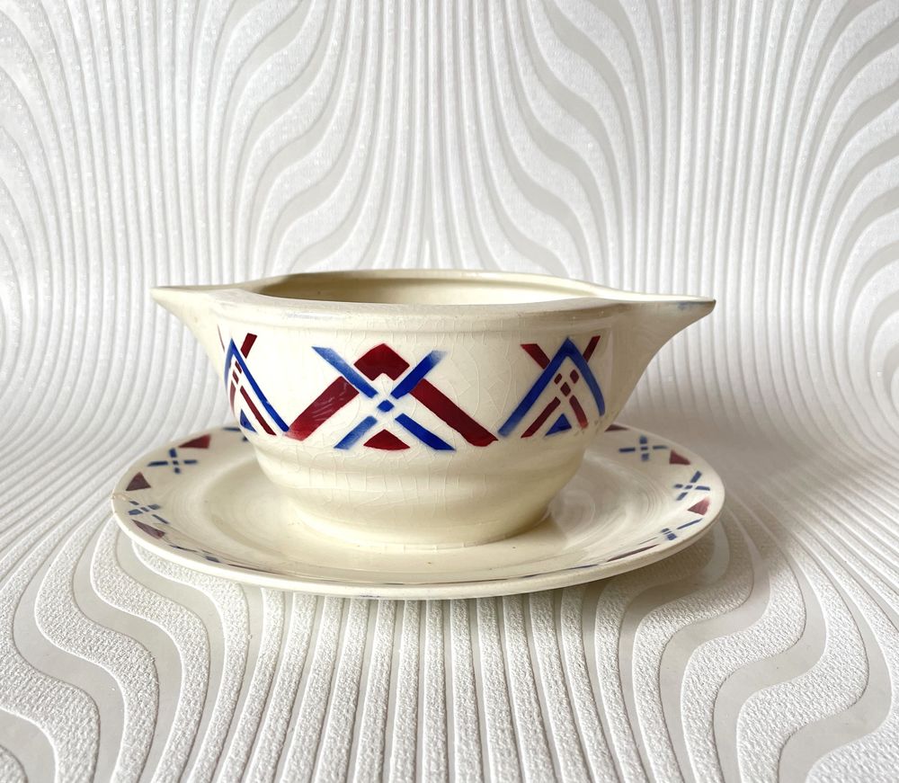 Jolie SAUCI&Egrave;RE en Fa&iuml;ence Moulin des Loups et Hamage Décoration