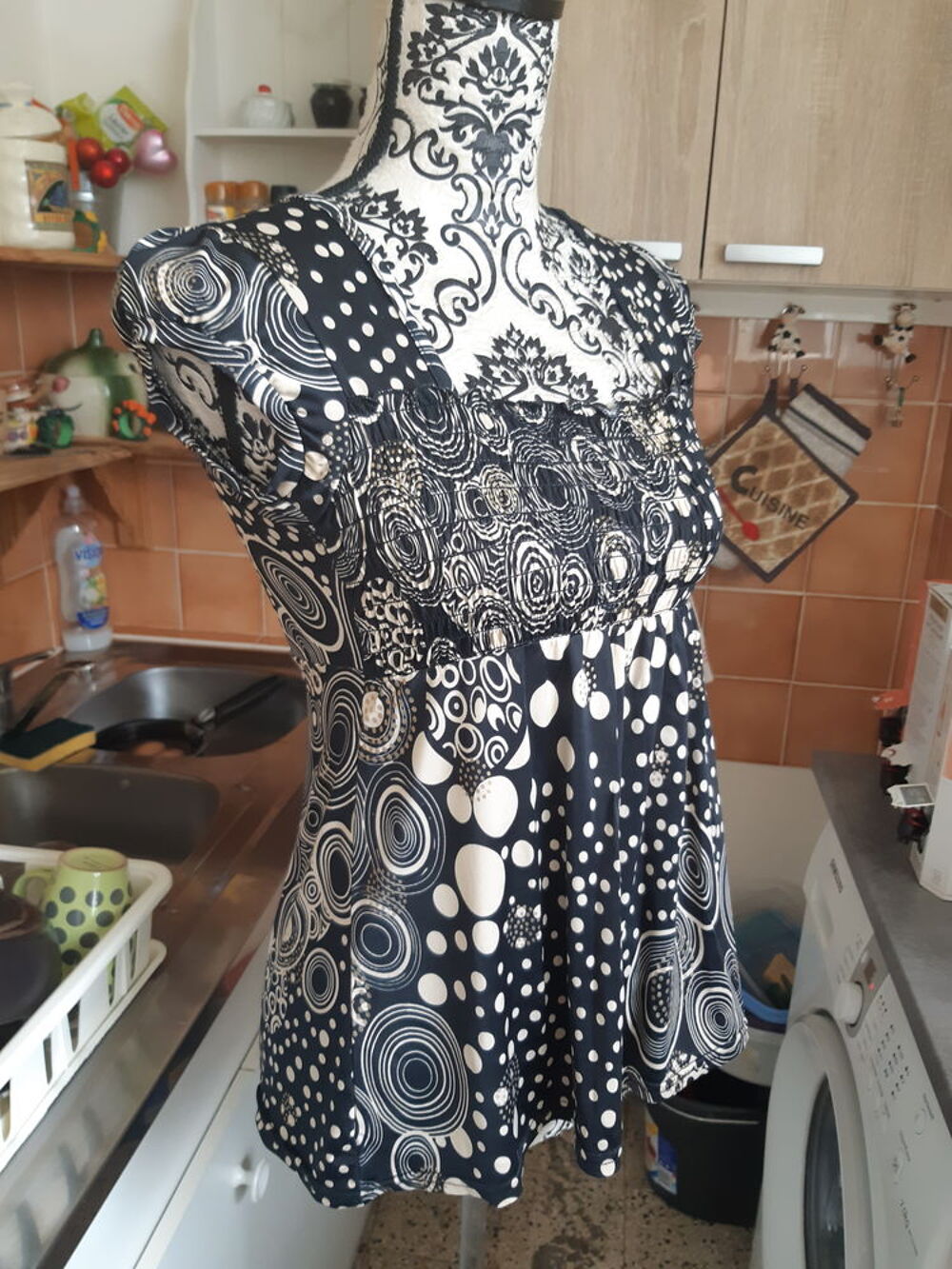  TOP NAF NAF fluide a motifs taille M Vêtements
