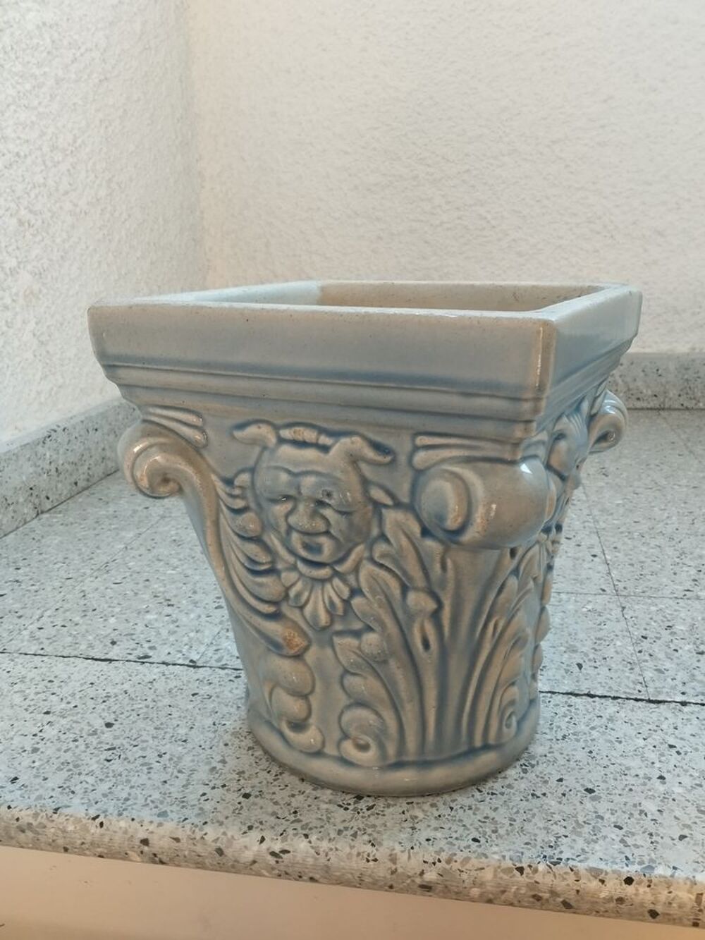 Pot de fleurs en terre cuite &eacute;maill&eacute;e Décoration