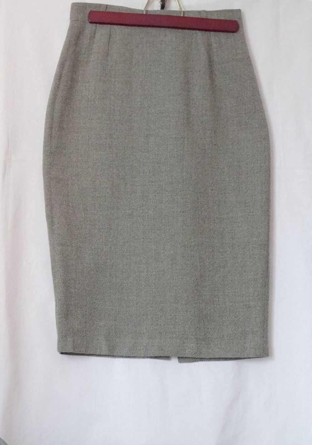 Jupe beige/grise chin&eacute;- 1.2.3 (UN DEUX TROIS)- T.38 Vêtements