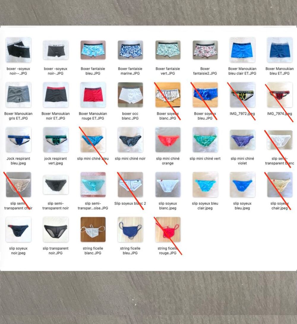 Diff&eacute;rents sous-v&ecirc;tements homme Vêtements