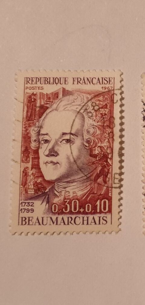 Timbre France Beaumarchais (1967) oblit�r�s 0.08 euro 0 Marseille 9 (13)
