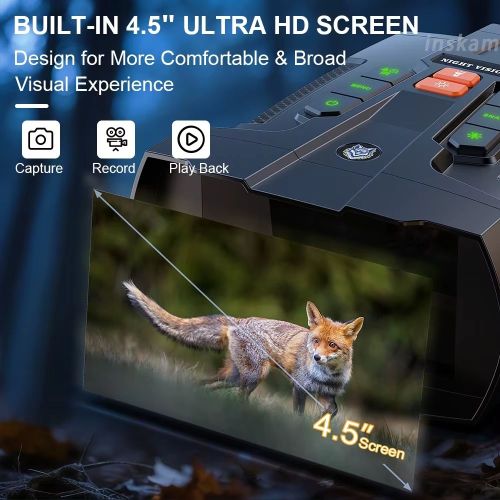 Jumelles de Vision nocturne 4K infrarouge 4,5" Photos/Video/TV