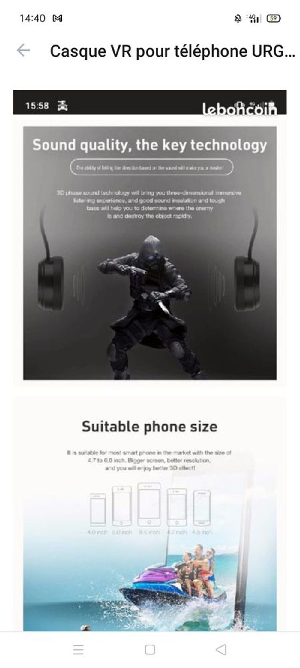 Casque VR pour t&eacute;l&eacute;phone Consoles et jeux vidéos