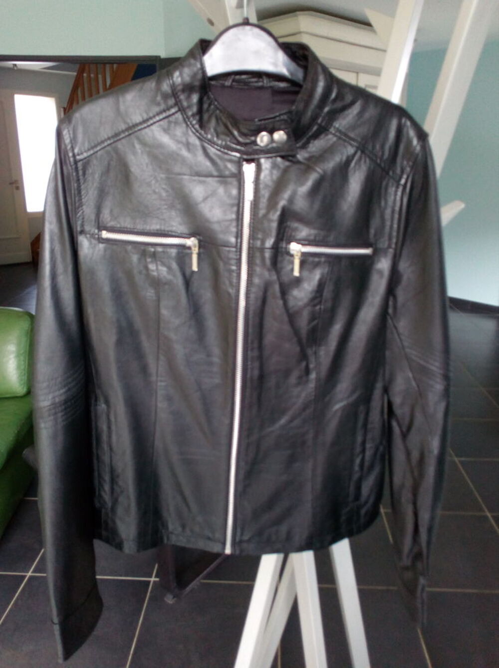 Blouson - En Vrai Cuir -Noir - "In Extenso" - Femme - L Vêtements
