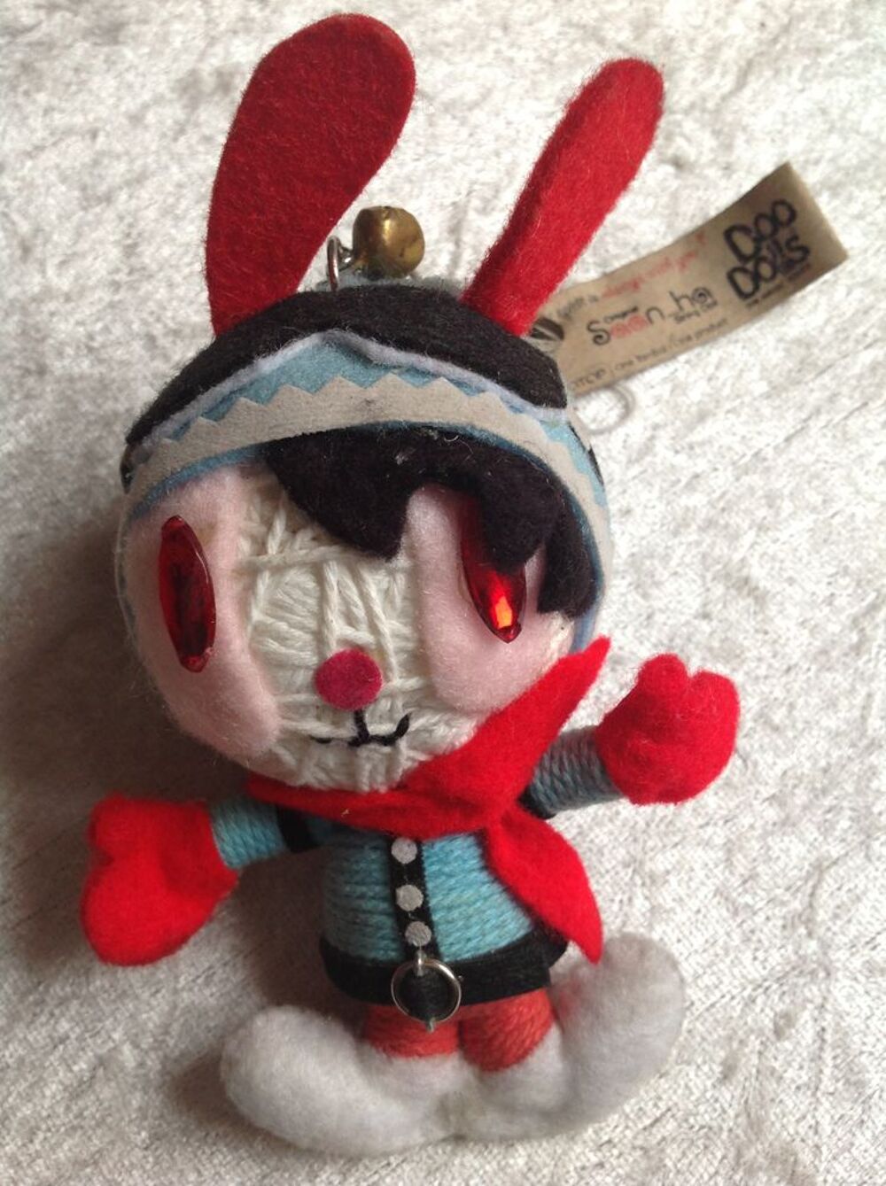 PORTE CL&Eacute; DOO DOLLS LAPIN D'HIVER HAUT. 14cm Envoi Possible 