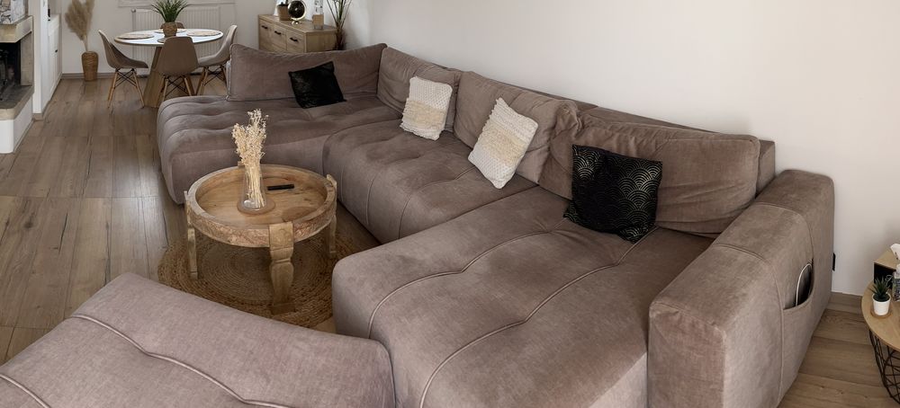 Canap&eacute; panoramique convertible BOBOCHIC avec POUF Meubles