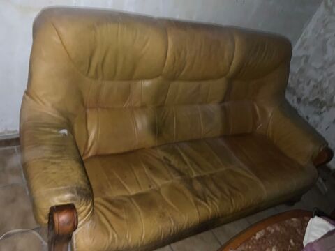 Deux fauteuils et un canap� cuir bois 100 Annonay (07)