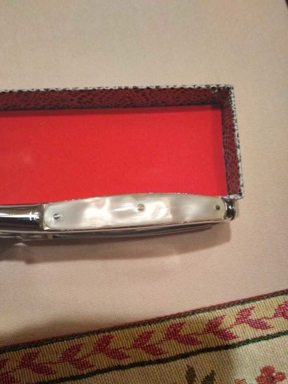 CISEAUX &agrave; € DECOUPER LA VOLAILLE MARQUE " NOGENT "EN NACRE, JAMAIS UTILISE AVEC SA BO&Icirc;TE D'ORIGINE : ANNEES 1970's EN PARFAIT ETAT Electroménager