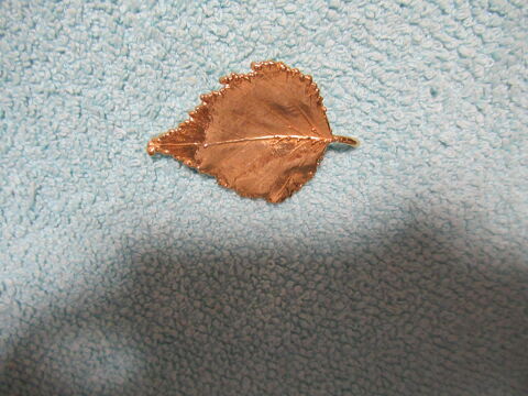 Broche feuille d'arbre en mtal dor 3 Cernay (68)