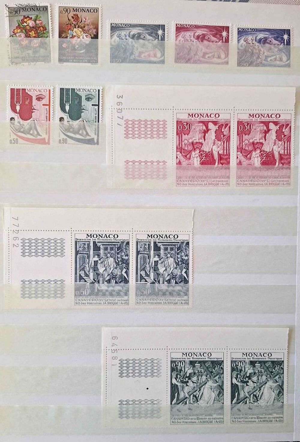 S&eacute;rie de timbres de collection de Monaco A 