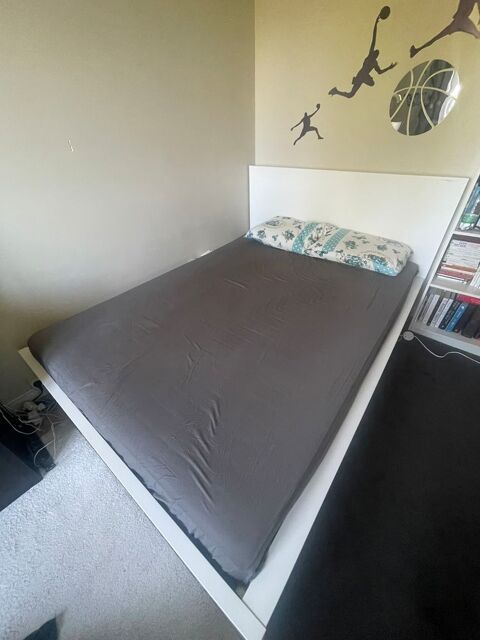 Ensemble lit IKEA MALM 140x200 cm avec matelas HAFSLO ? Trs 195 Chatou (78)