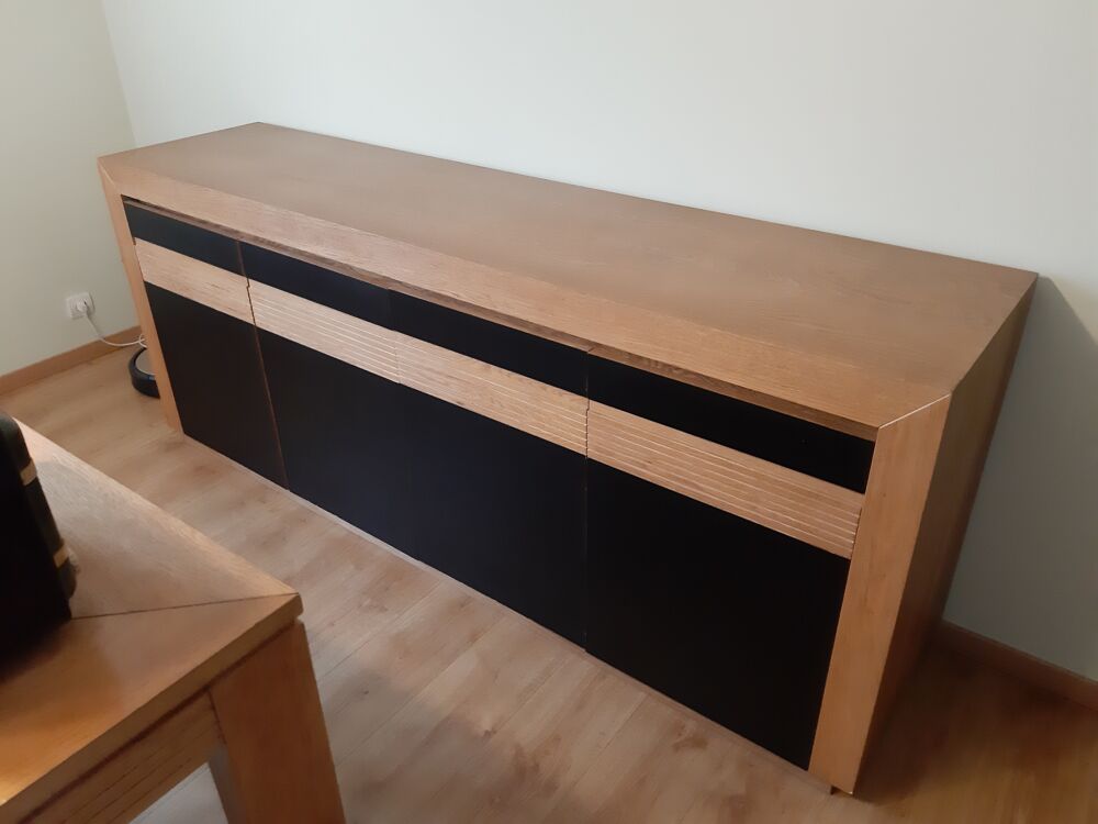 Table de salle &agrave; manger et buffet ch&ecirc;ne massif et plaqu&eacute; ch&ecirc; Meubles