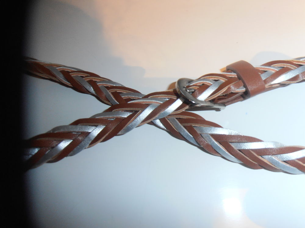 Ceinture marron et argent&eacute;e (77) Vêtements
