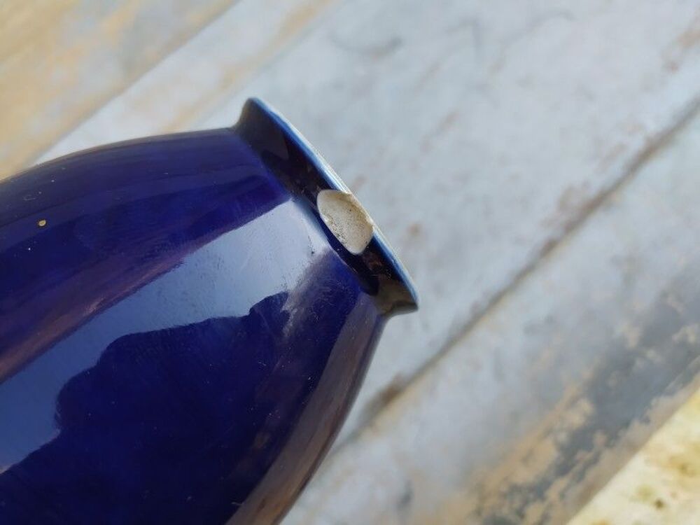 Vase Porcelaine Bleue Cobalt Style S&egrave;vres Décoration