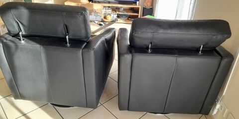 Fauteuils pivotants en simili cuir noir 50 Andernos-les-Bains (33)