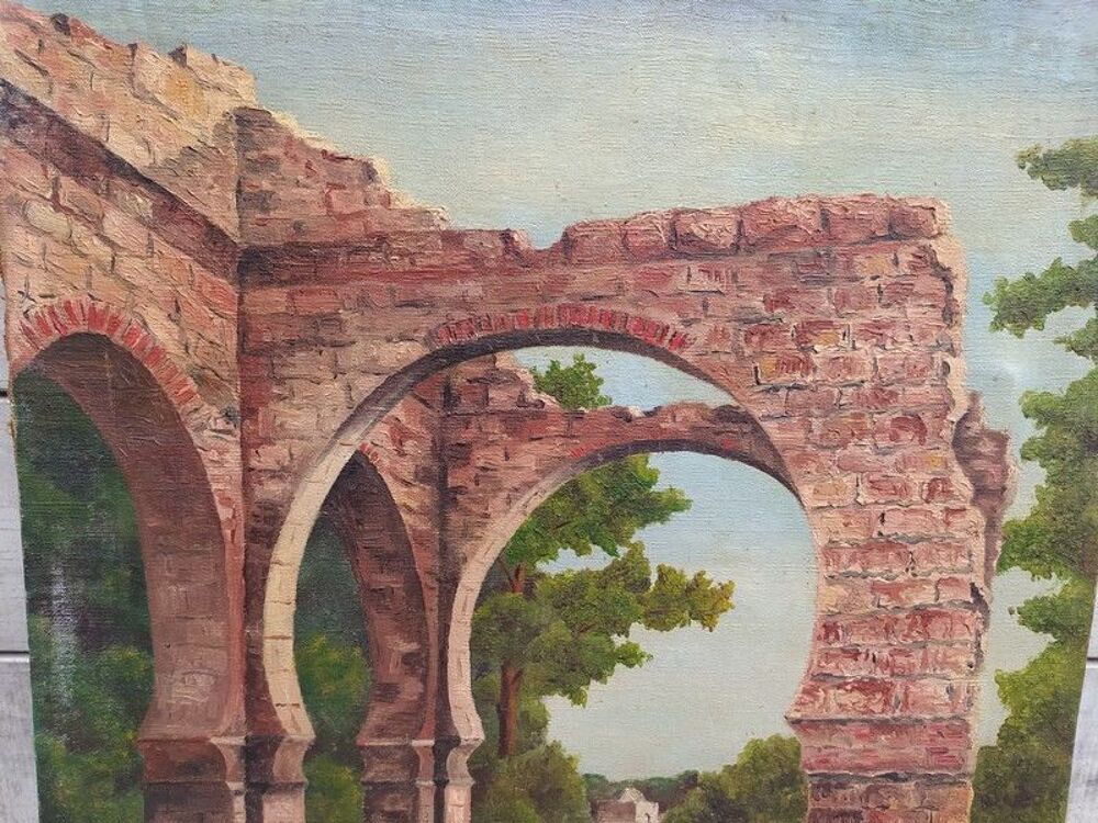Ancien Tableau Orientaliste Ruines de Tlemcen Alg&eacute;rie Sign&eacute; 