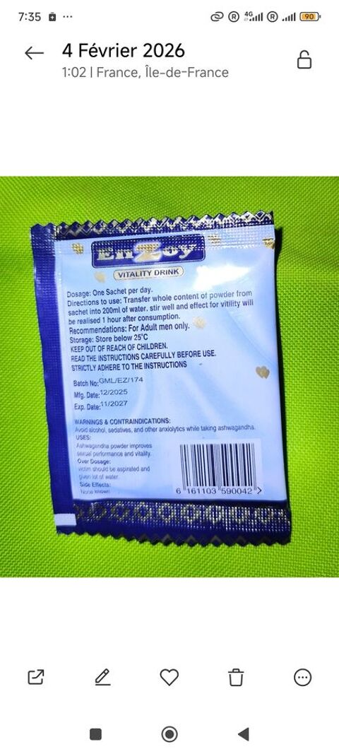 15 Enzoy  vitality drink
Validité 10/27 ou 11/27 79 Étampes (91)