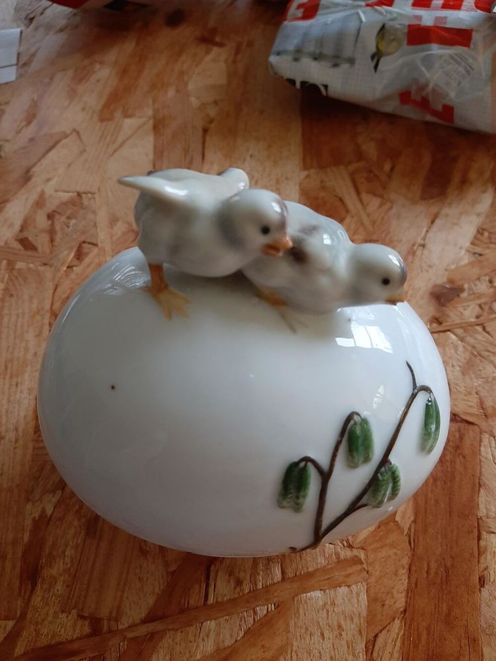 Bibelot porcelaine oiseaux Dcoration