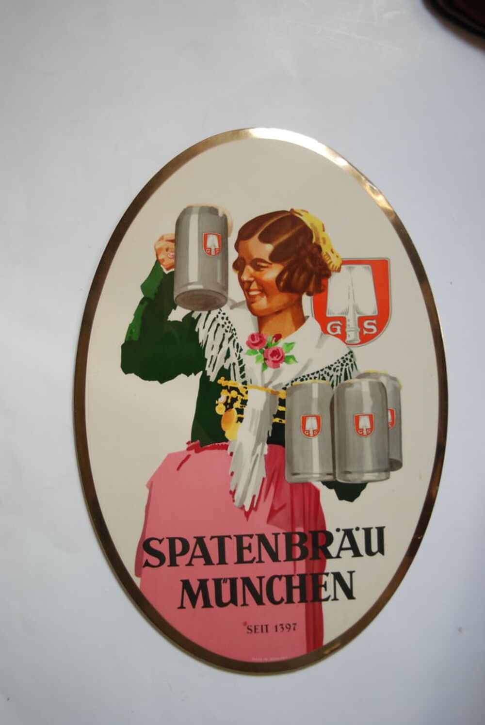 gla&ccedil;oide publicitaire SPATENBRAU MUNCHEN 