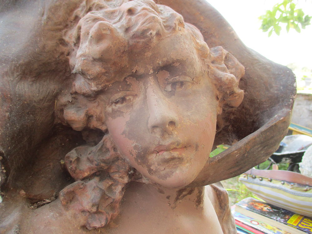 GANDE STATUE ANCIENNE A RESTAUREE NUMEROTER ET SIGNEE 