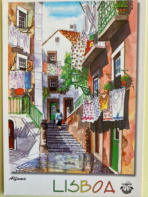 Carte Postale Alfama_Aquarelle de LISBOA_PORTUGAL N°513 3 Joué-lès-Tours (37)