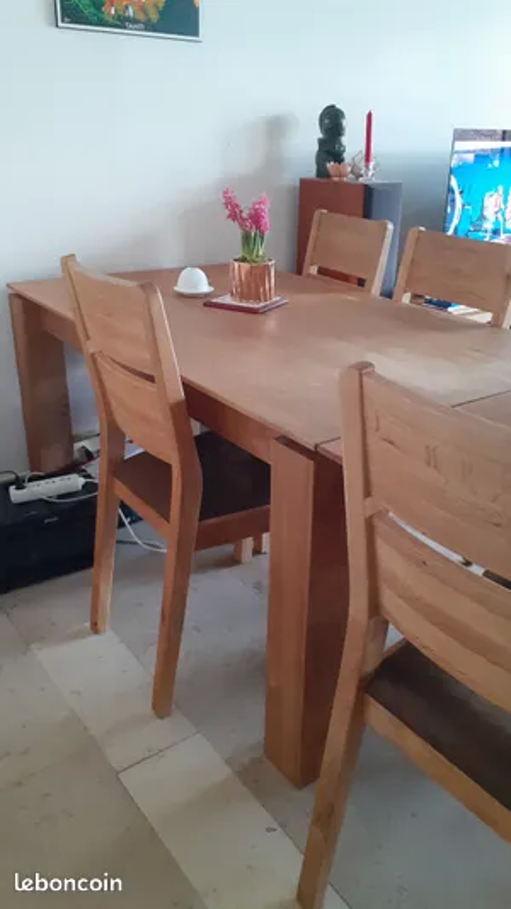 Table en ch&ecirc;ne et 6 chaises Cocktail scandinave Meubles