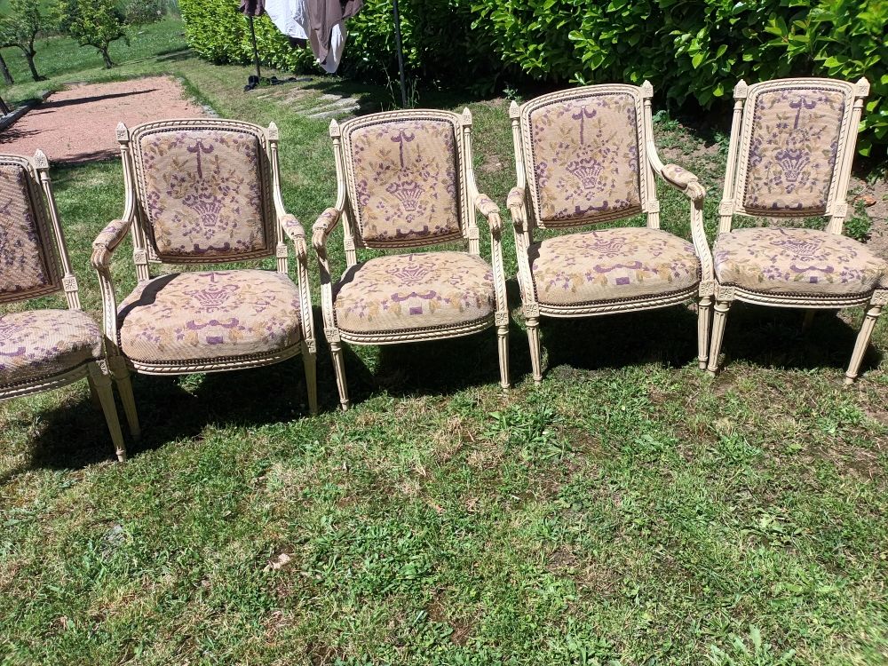 lot de 3 fauteuils et 2 chaises &eacute;poque empire Meubles