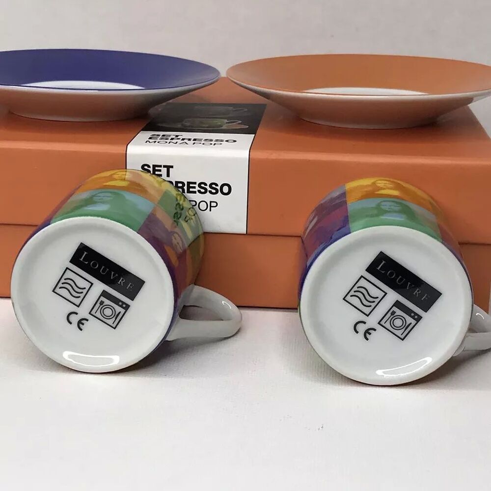 Set de 2 tasses caf&eacute; Louvre Mona Pop neuves Décoration