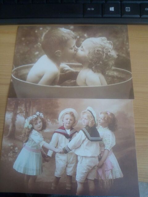 LOT DEUX CARTES POSTALES ENFANTS 10 Levainville (28)