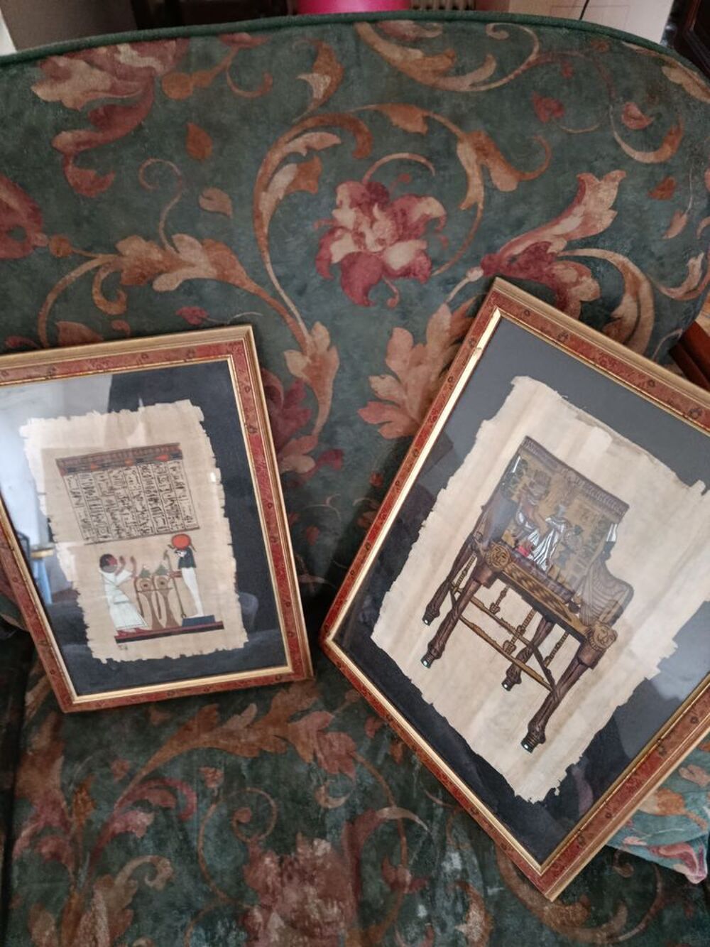 2 V&eacute;ritables Papyrus encadr&eacute;s 