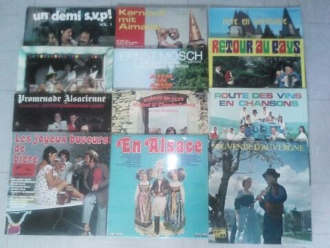 Lot 12 disques vinyles 33 tours f�te folklore carnaval faran Toul (54)