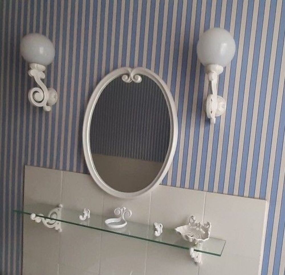 Ensemble salle de bain vintage en fonte &eacute;maill&eacute;e blanche Dcoration
