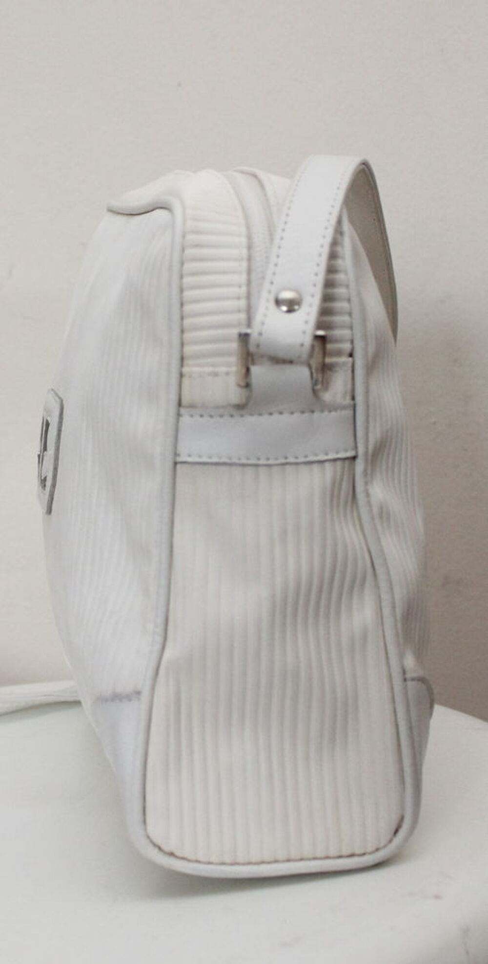 Sac blanc toile &amp; cuir COURREGES
bandouli&egrave;re Maroquinerie