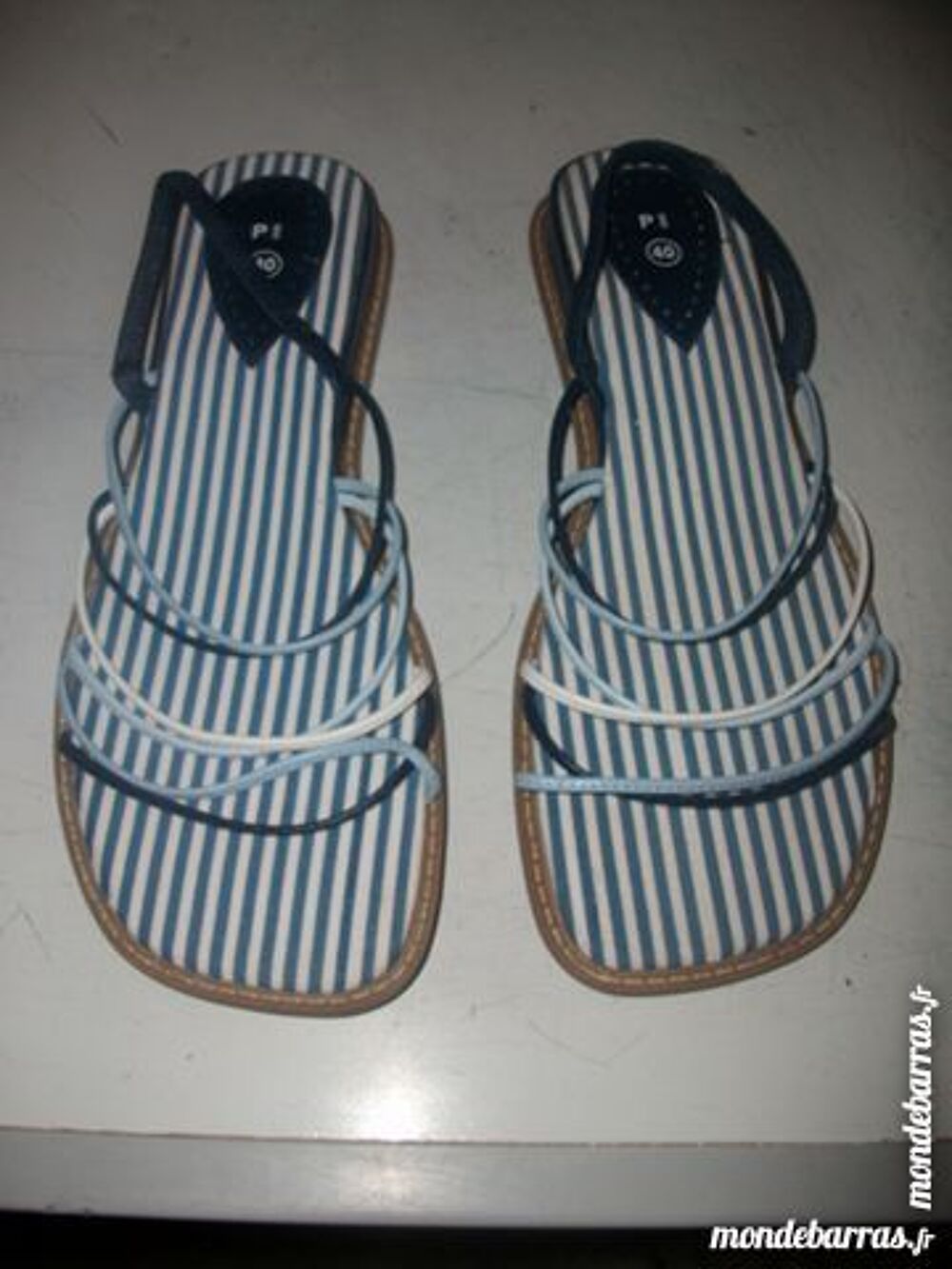 Nu-pieds Bleu Tricolore pointure 40 -neufs- &agrave; 5  Chaussures