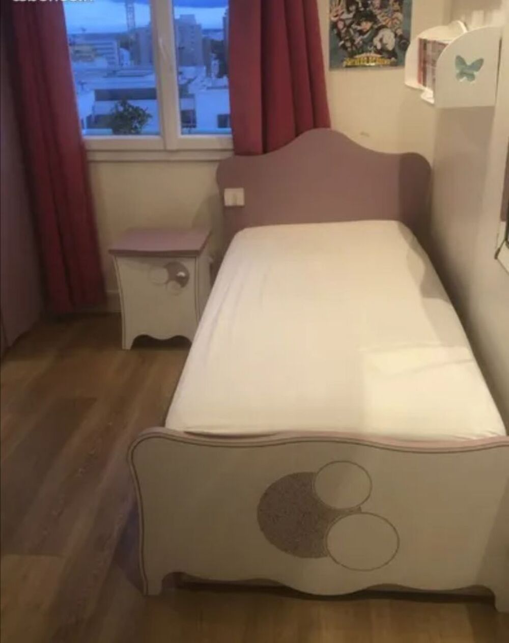 Chambre fille compl&egrave;te blanc et rose Meubles