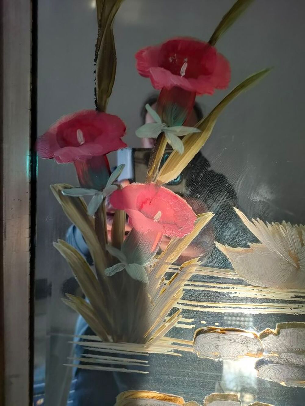 Tableau avec peinture sur verre. D�coration