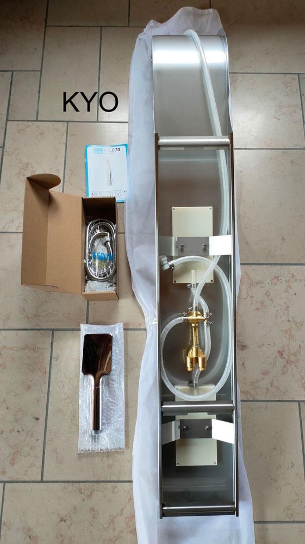 AURLANE Lot de 2 Colonnes douche hydromassante effet pluie Bricolage