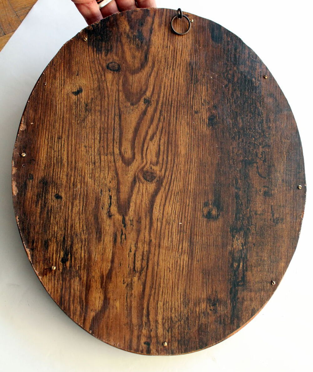 Cadre ancien bois dor&eacute; verre bomb&eacute; Décoration