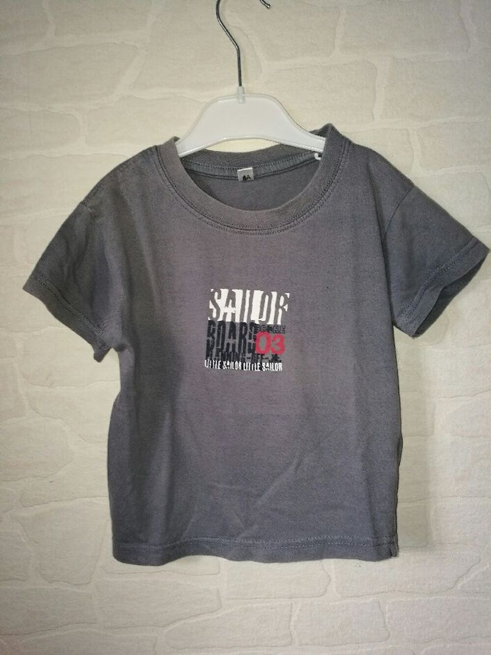 Tee-shirt manches courtes gris enfant 4 ans Vtements enfants