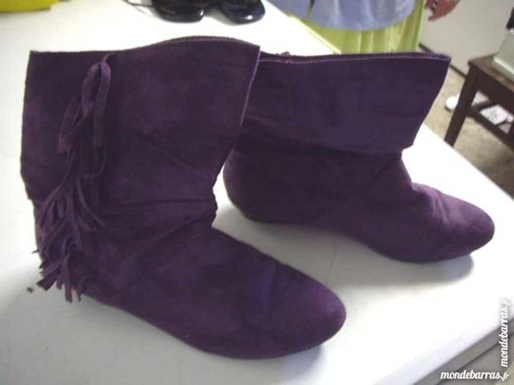 Bottines Violet &agrave; franges- pt 41 Chaussures